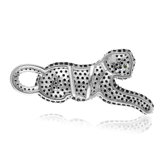 Pendente de Prata com Espinela Preta e Diópsido Crómio  Contraste: Cabeca de Veado (800)