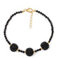 Pulseira de Prata com Banho de Ouro com Espinela Preta