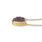 Colar de Prata com Banho de Ouro com Drusy Roxo  Contraste: Cabeca de Veado (800)