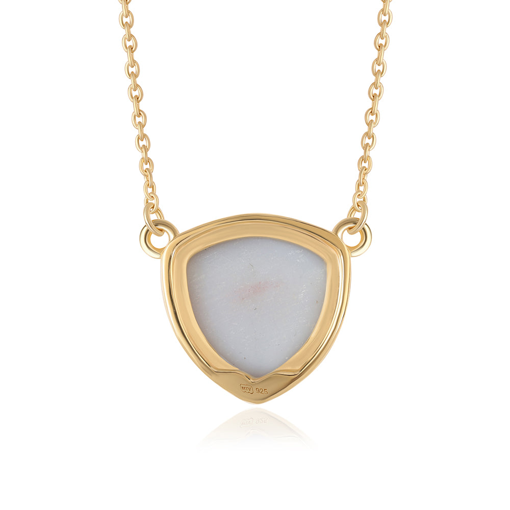 Colar de Prata com Banho de Ouro com Drusy Roxo  Contraste: Cabeca de Veado (800)