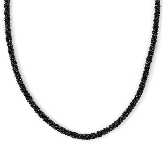 Colar de Prata com Banho de Ouro com Espinela Preta  Contraste: Cabeca de Veado (800)