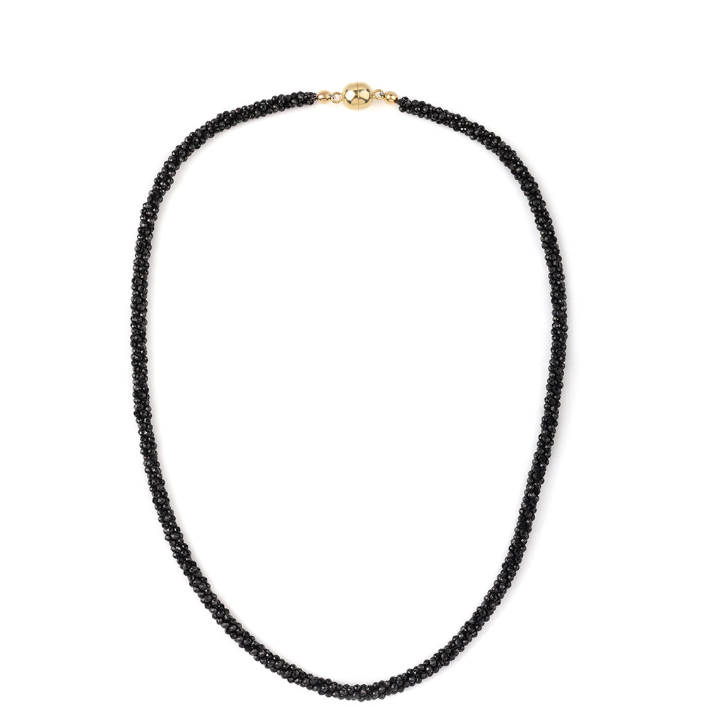 Colar de Prata com Banho de Ouro com Espinela Preta  Contraste: Cabeca de Veado (800) 4 