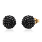 Brincos de Prata com Banho de Ouro com Espinela Preta