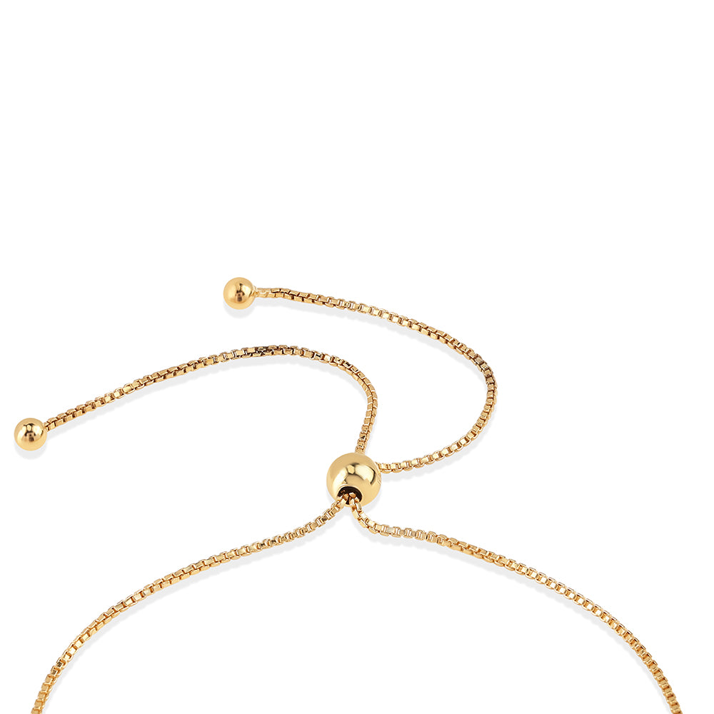 Pulseira de Prata com Banho de Ouro com Espinela Preta