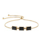 Pulseira de Prata com Banho de Ouro com Espinela Preta