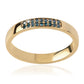 Anel de Prata com Banho de Ouro com Diamante Azul  Contraste: Cabeca de Veado (800)