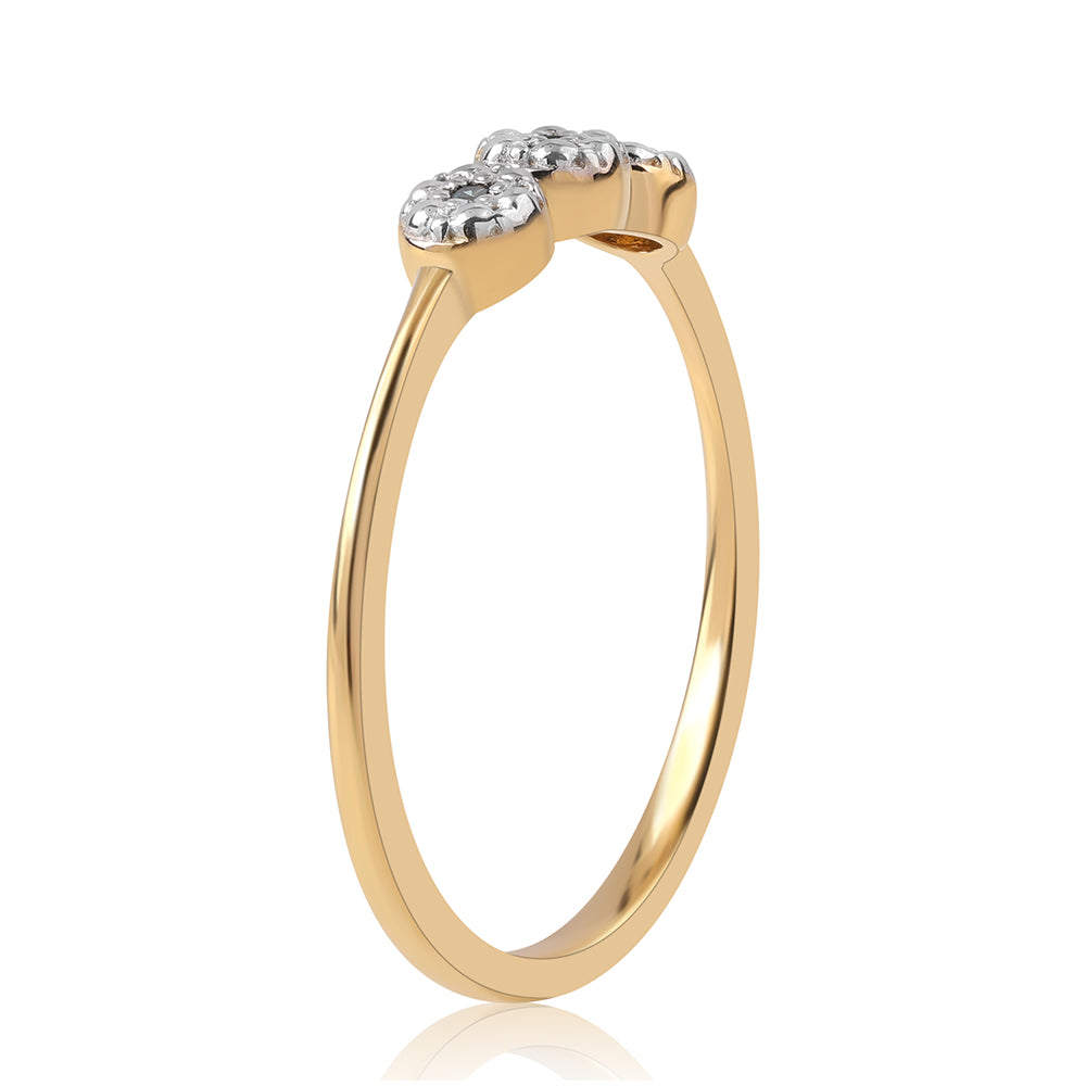 Anel de Prata com Banho de Ouro com Diamante Azul 2 