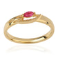 Anel de Prata com Banho de Ouro com Rubi de Moçambique