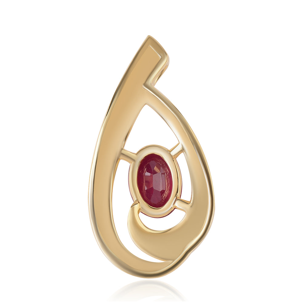 Pendente de Prata com Banho de Ouro com Rubi de Moçambique 3 