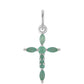Cruz Pendente de Prata com Esmeralda do Brasil