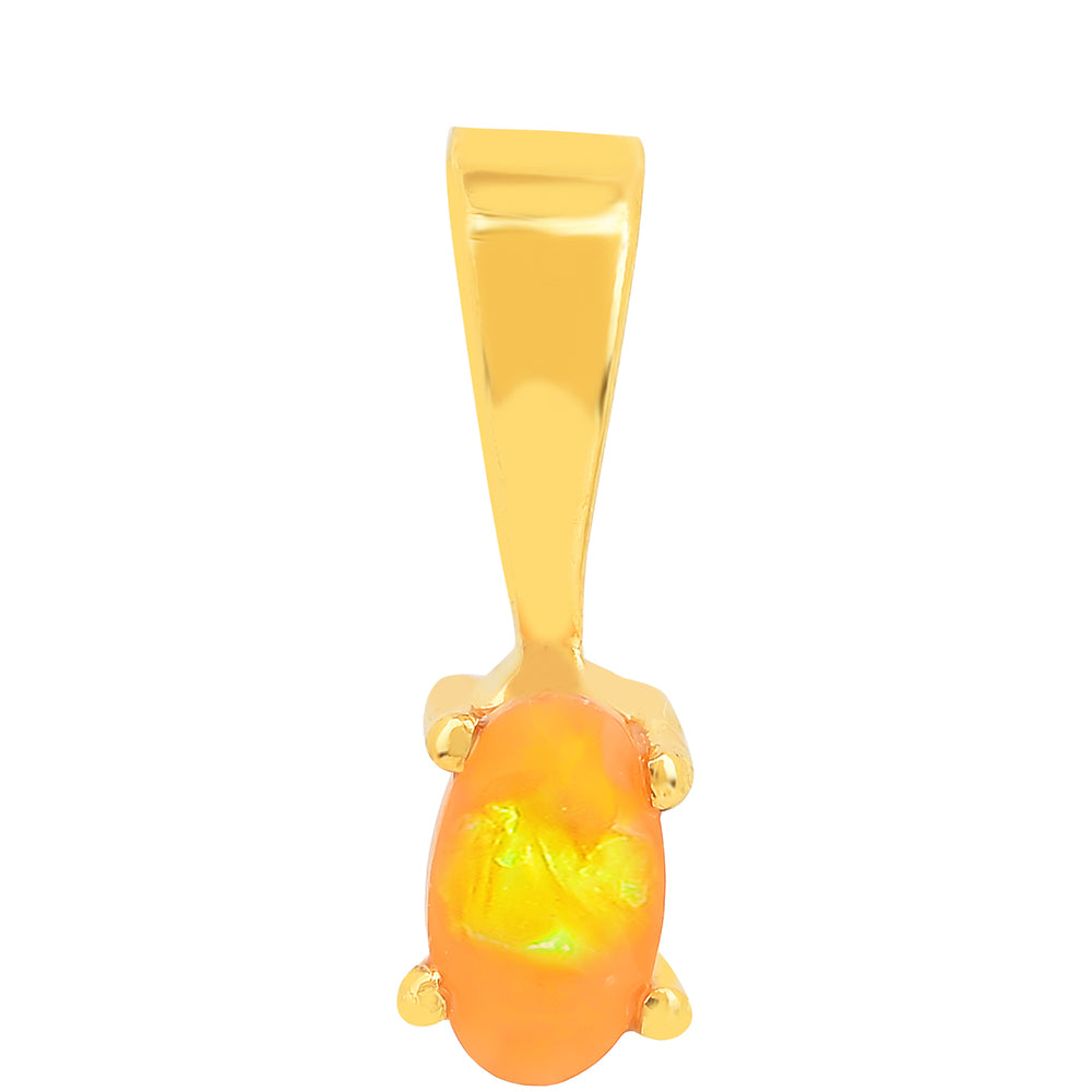 Pendente de Prata com Banho de Ouro com Opala Fogo 1 
