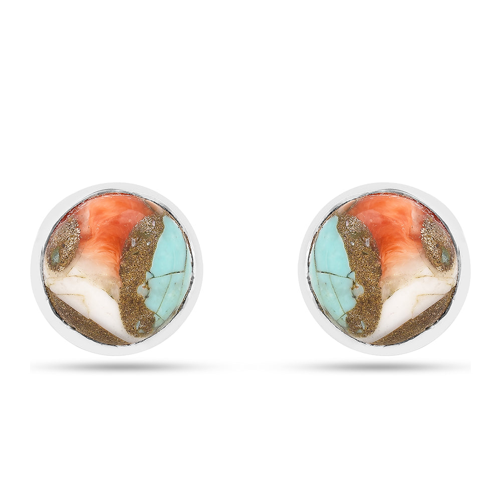 Brincos de Prata com Ostra Turquesa