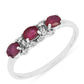 Anel de Prata com Rubi da Tailândia e Zircão Branco