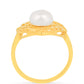 Anel de Prata com Banho de Ouro com Pérola Branca de Água Creme