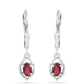 Brincos de Prata com Rubi da Tailândia