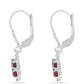Brincos de Prata com Rubi da Tailândia e Zircão Branco