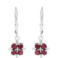 Brincos de Prata com Rubi da Tailândia e Zircão Branco