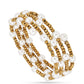 Pulseira de Prata com Banho de Ouro com Pérola Branca de Água Creme