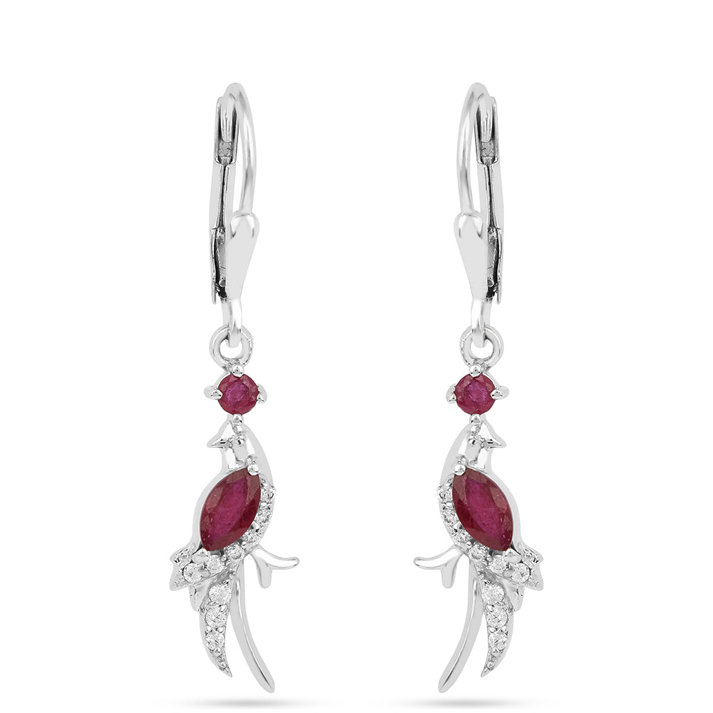 Brincos de Prata com Rubi da Tailândia 1 