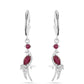 Brincos de Prata com Rubi da Tailândia