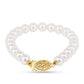 Pulseira de Prata com Banho de Ouro com Pérola Branca de Água Creme
