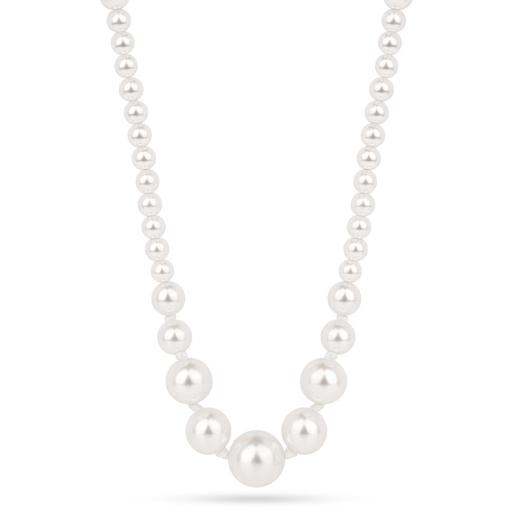 Colar de Prata com Banho de Ouro com Pérola Branca de Água Creme