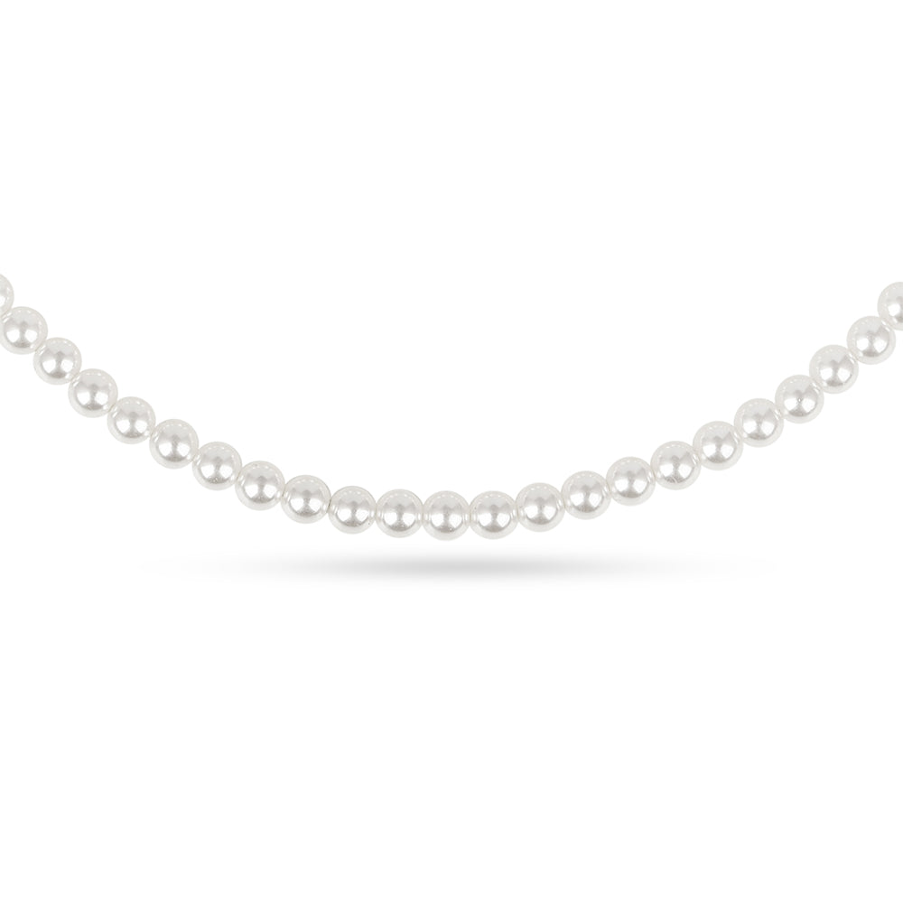 Colar de Prata com Banho de Ouro com Pérola Branca de Água Creme