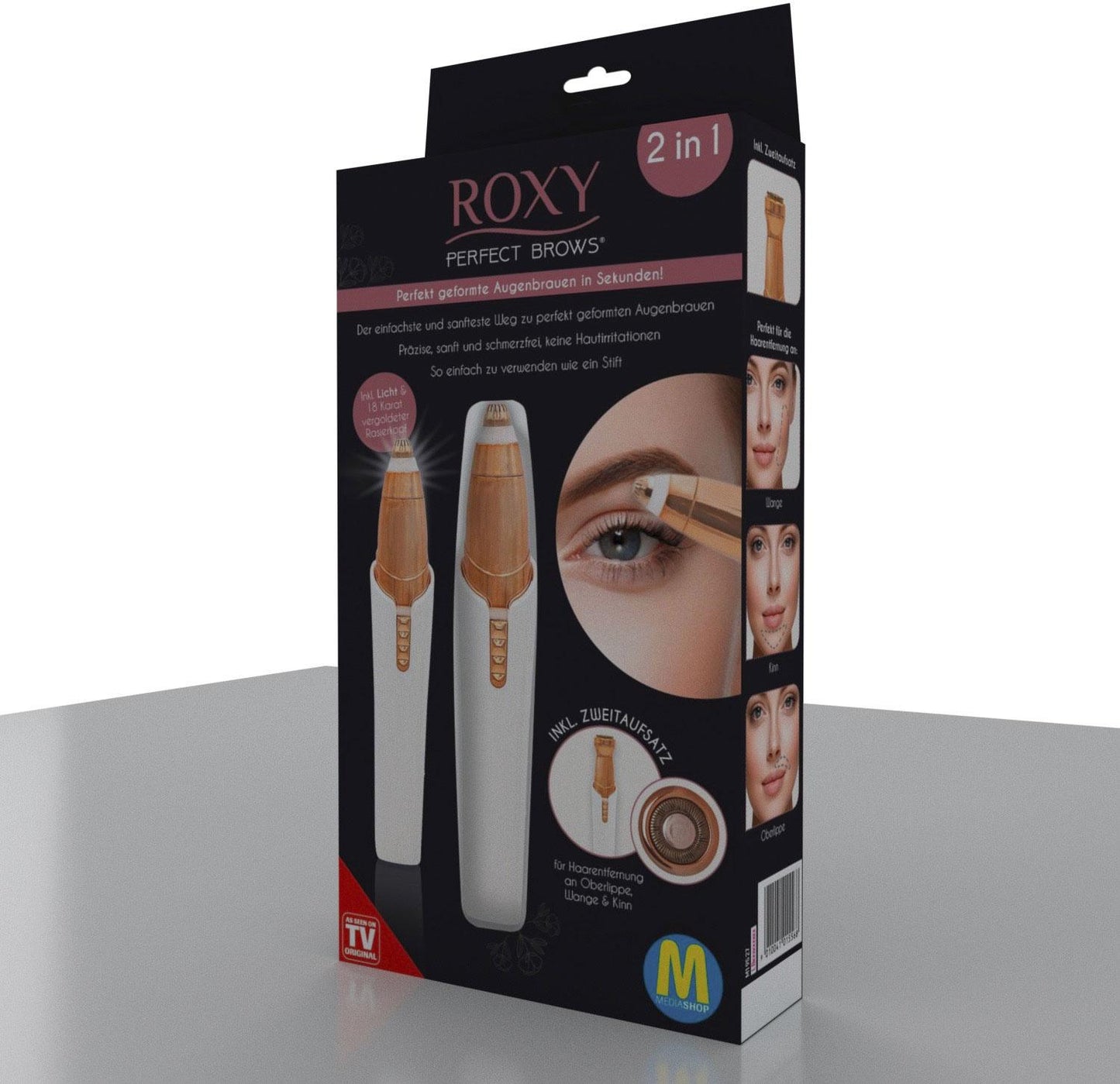 Roxy Perfect Brows: Produto 2 em 1 para modelar sobrancelhas e remover pêlos faciais