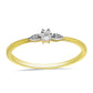 Anel de Prata com Banho de Ouro com Diamante Branco