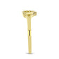 Anel de Prata com Banho de Ouro com Diamante Amarelo