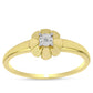 Anel de Prata com Banho de Ouro com Diamante Branco  Contraste: Cabeca de Veado (800)