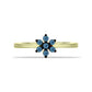 Anel de Prata com Banho de Ouro com Diamante Azul