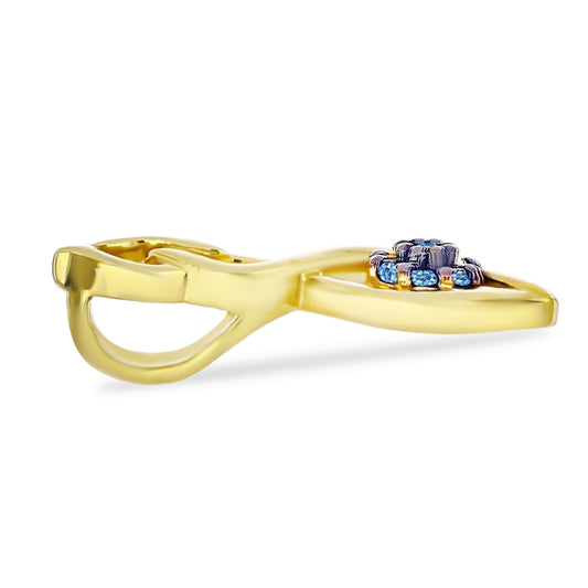 Pendente de Prata com Banho de Ouro com Diamante Azul