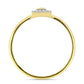Anel de Prata com Banho de Ouro com Diamante Amarelo e Zircão Branco Natural