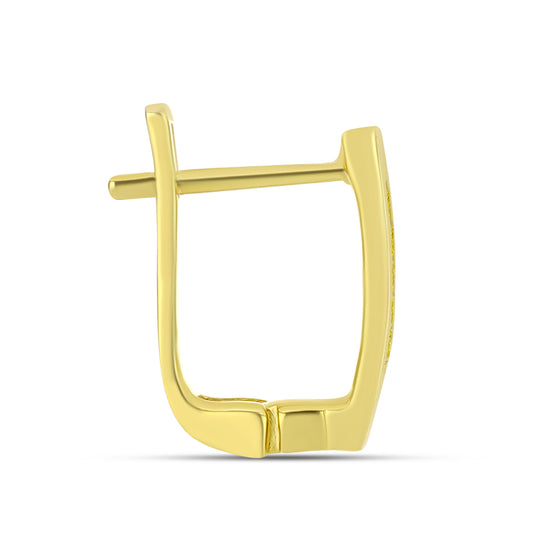 Brincos de Prata com Banho de Ouro com Diamante Amarelo