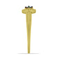 Anel de Prata com Banho de Ouro com Diamante Verde