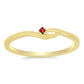 Anel de Prata com Banho de Ouro com Diamante Vermelho