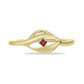 Anel de Prata com Banho de Ouro com Diamante Vermelho