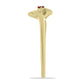 Anel de Prata com Banho de Ouro com Diamante Vermelho