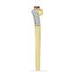 Anel de Prata com Banho de Ouro com Diamante Vermelho e Zircão Branco