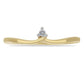 Anel de Prata com Banho de Ouro com Diamante Branco
