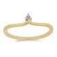 Anel de Prata com Banho de Ouro com Diamante Branco