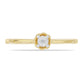 Anel de Prata com Banho de Ouro com Diamante Branco