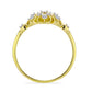 Anel de Prata com Banho de Ouro com Diamante Branco e Zircão Branco