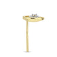 Anel de Prata com Banho de Ouro com Diamante Branco