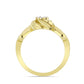 Anel de Prata com Banho de Ouro com Diamante Branco