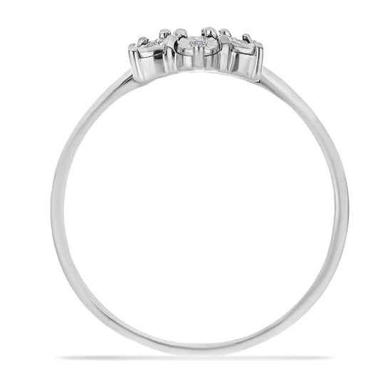 Anel de Prata com Diamante Branco