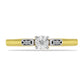 Anel de Prata com Banho de Ouro com Diamante Branco