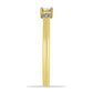 Anel de Prata com Banho de Ouro com Diamante Branco