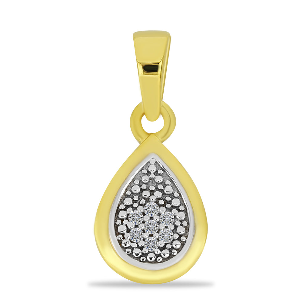 Conjunto de Prata com Banho de Ouro com Diamante Branco  Contraste: Cabeca de Veado (800) 1 